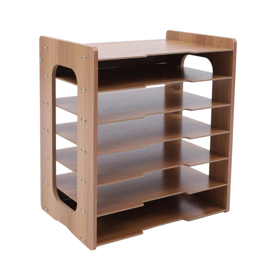 7Tier Widen Wood Office Paper Organizer for Desk