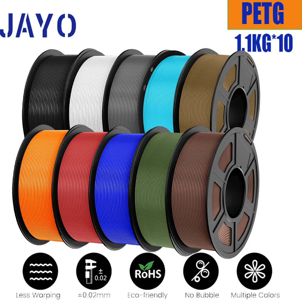 JAYO PETG/PLA PLUS/High Speed Matte PETG/PLA Filament 175mm 10 Rolls