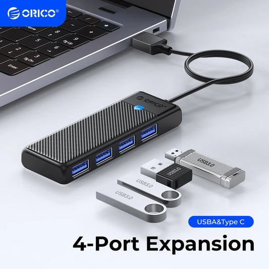 ORICO Type C HUB USB HUB 3.0 4-Port Splitter USB HUB Adapter Expansion Dock Ultra-Slim OTG Adapter For PC Computer Accessories