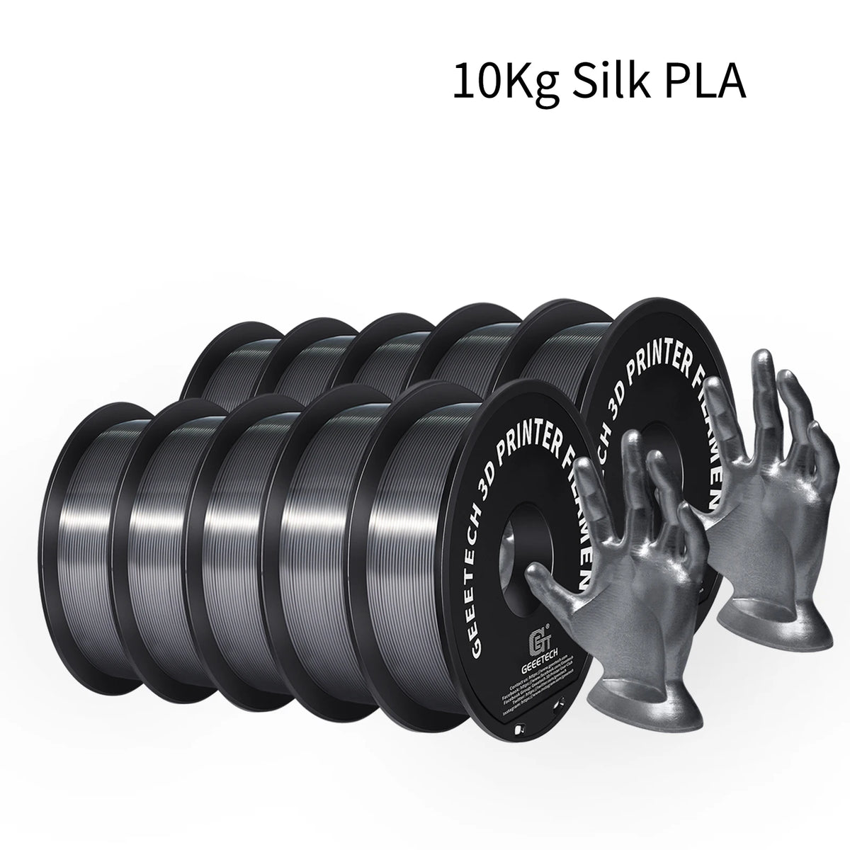 GEEETECH 10Kg In One Box Matte/PETG/Silk PLA/TPU/ABS 3D PLA Filament 1.75mm