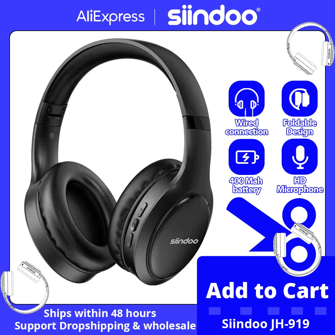 Siindoo JH-919 Wireless Bluetooth Headphones