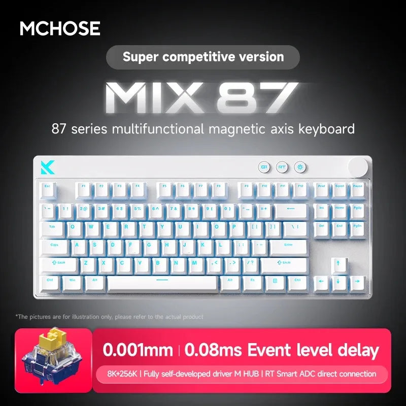 MCHOSE Mix87 Hall Effect Magnetic Switch Gaming Keyboard, 8000Hz