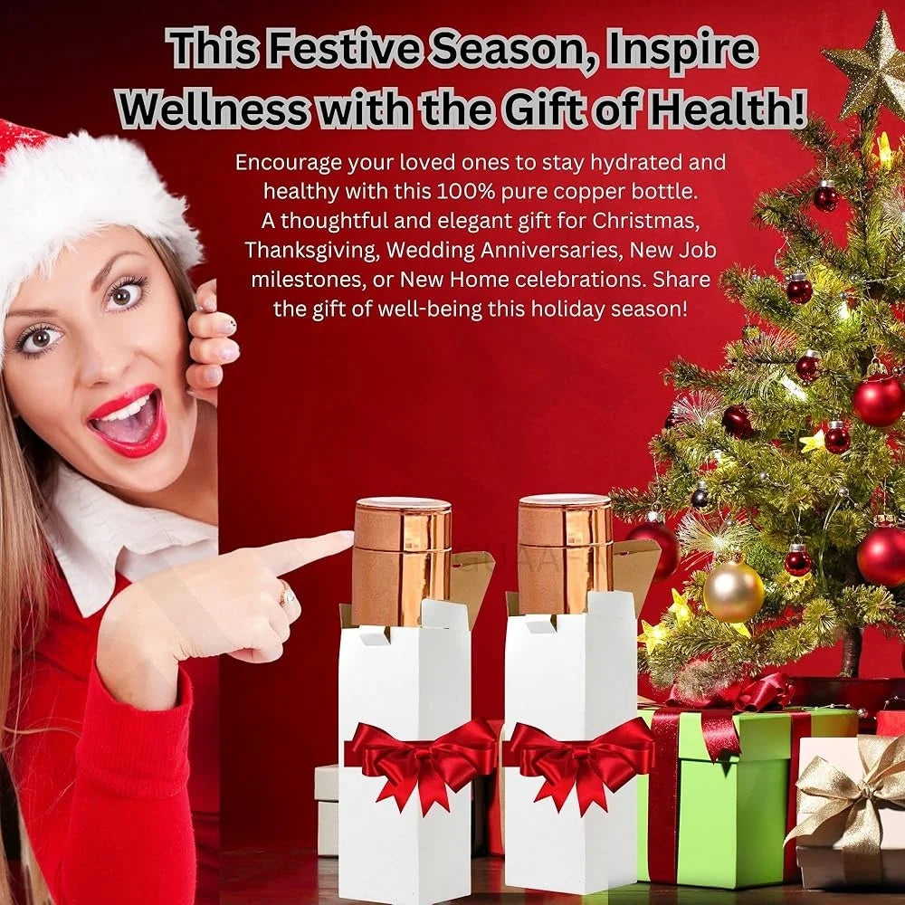 Handmade Copper Water Bottle 32oz