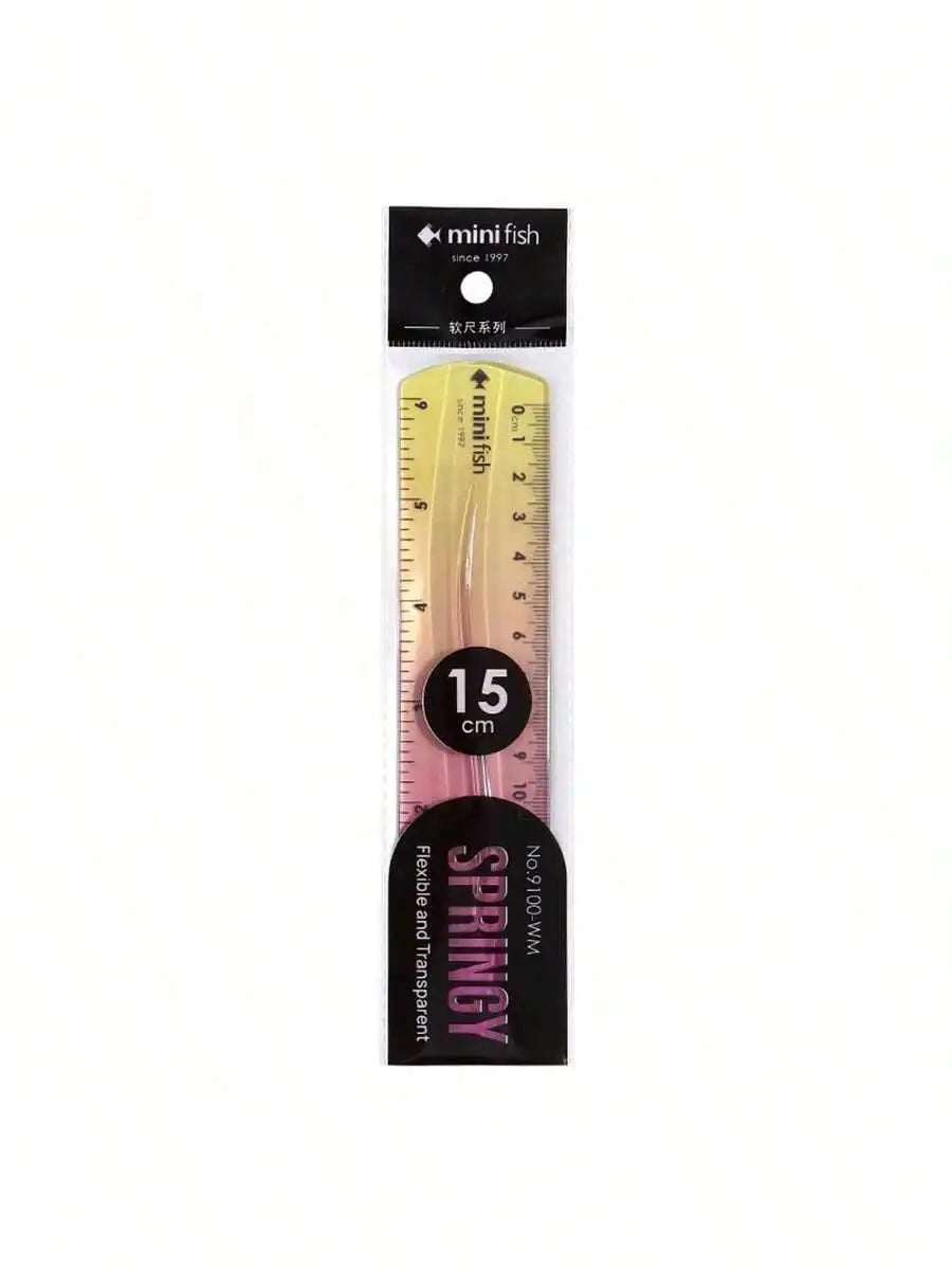 20cm/15cm Flexible Soft Ruler Gradient Rainbow Color for Office School