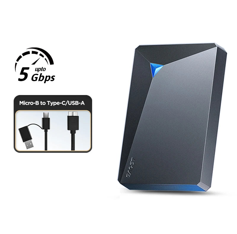 Eaget Portable External Hard Drive 1TB 5TB for PC Mac Desktop MacBook