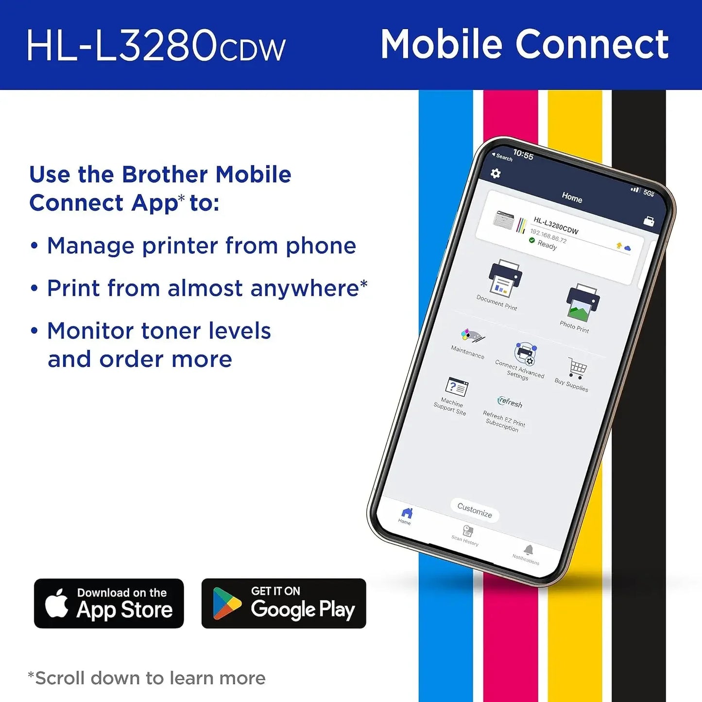 HLL3280CDW Wireless Compact Digital Color Printer