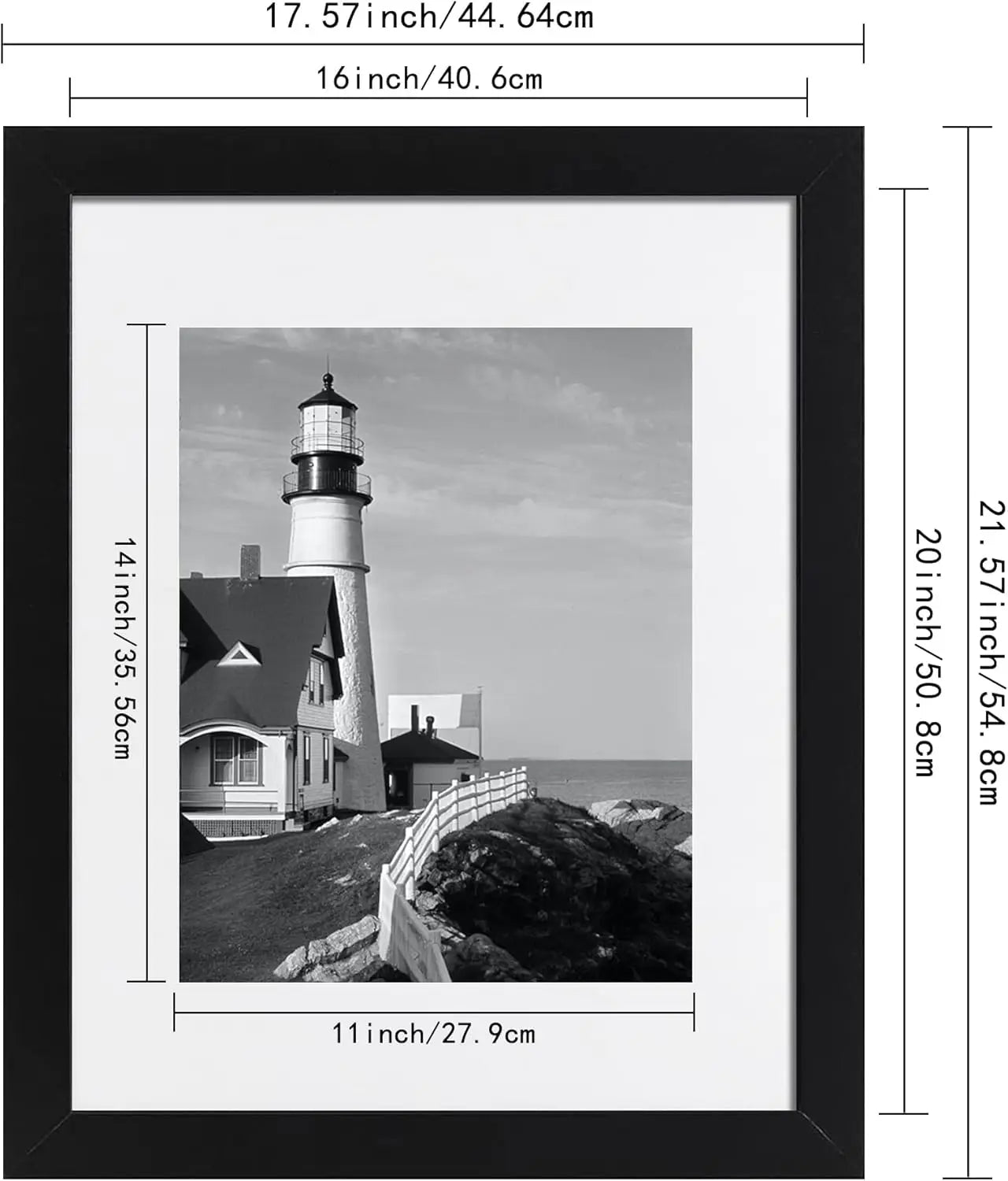 Picrit 16x20 Picture Frame 3 Pack, Display Poster 11x14 with Mat or 16 x20 Without Mat