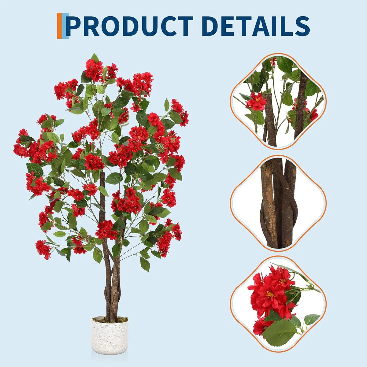 Artificial Osmanthus Tree, in Planter with Lifelike Flowers