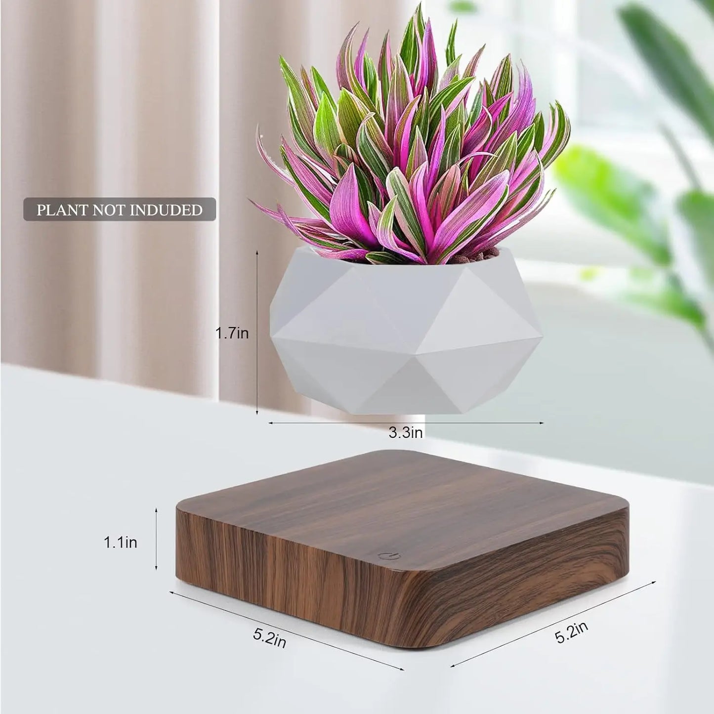 Floating Magnetic Bonsai Pot, Rotating Plant Decor for Home Desk