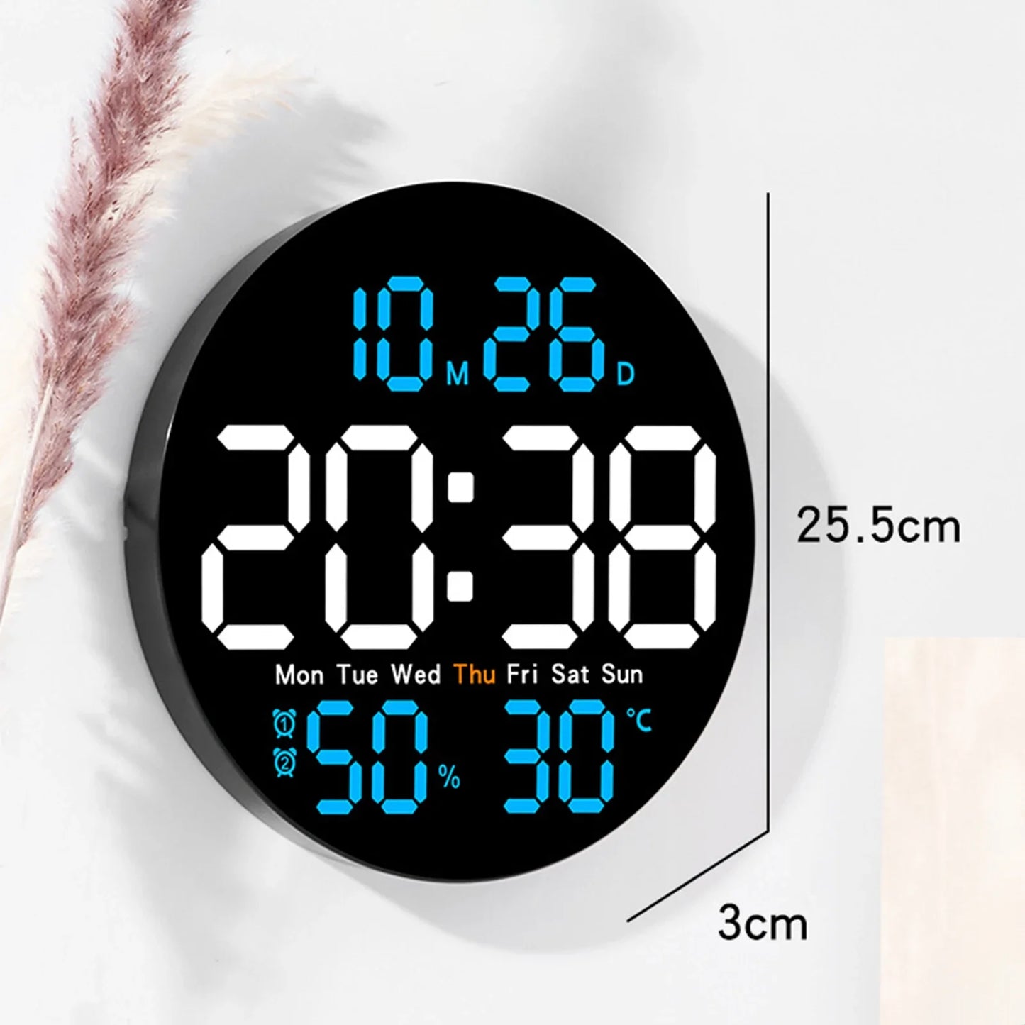 Simple Large LED Digital Wall Clock