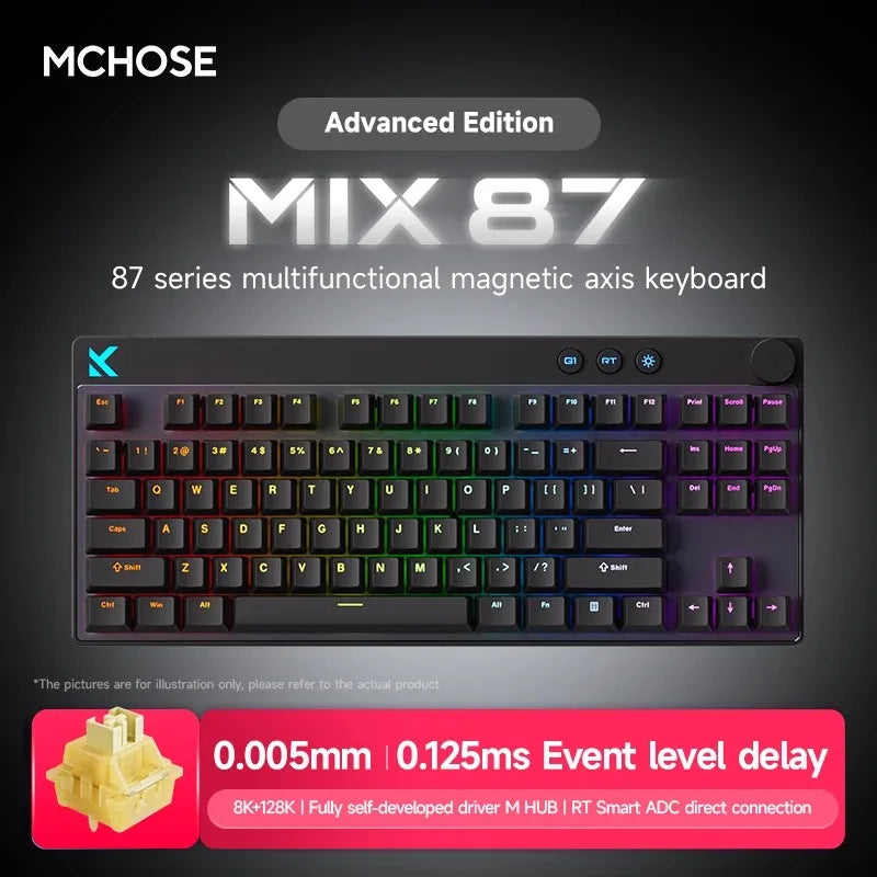Mchose Mix87 Magnetic Swtich Wired Gaming Keyboard 0.08ms Low Latency
