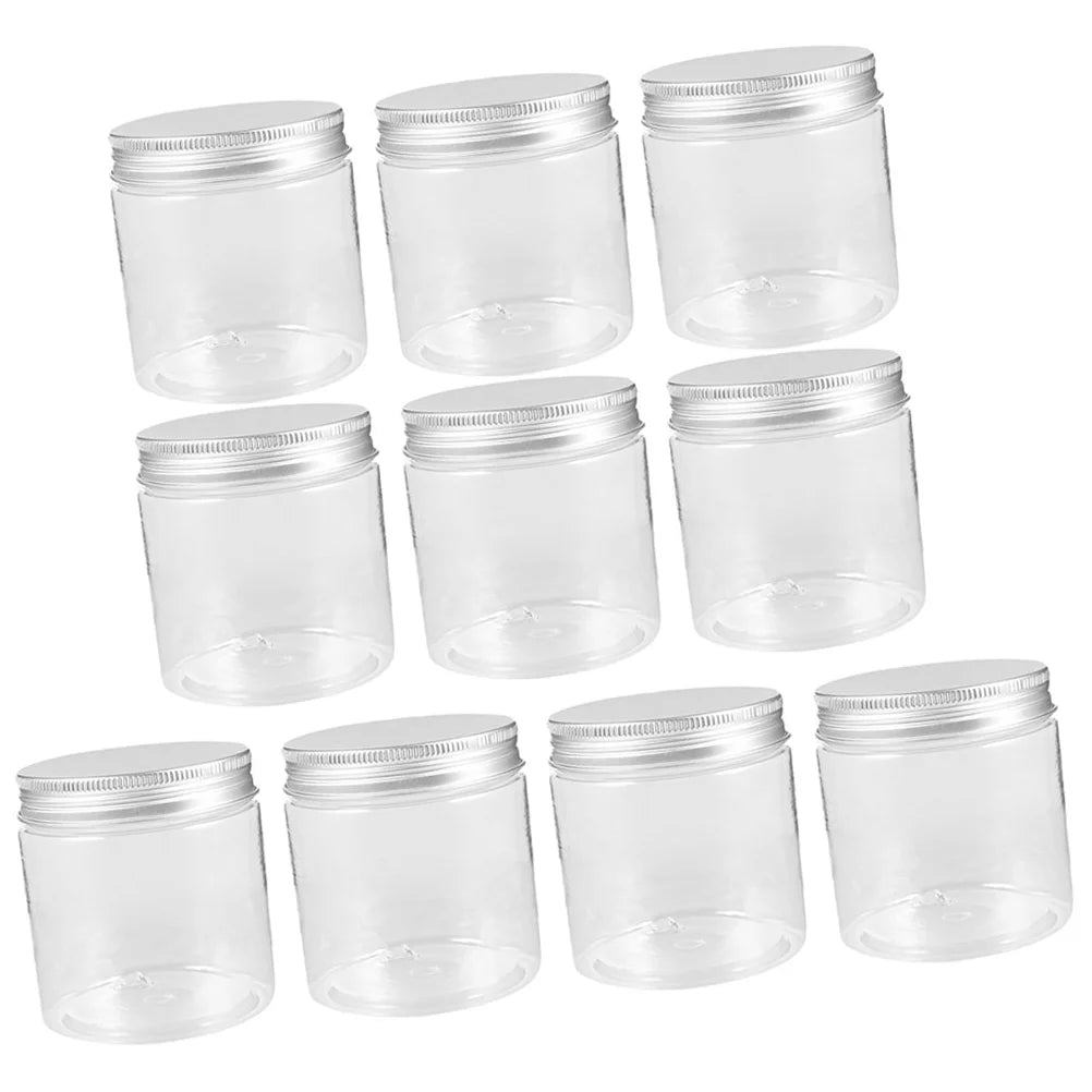 8 Pcs Mason Jar 250ml Mini Transparent Silver Aluminum Lid