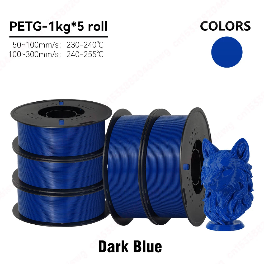 KINGROON 22LBS PETG filament 3D Printer Filament 5/10 Rolls 1KG