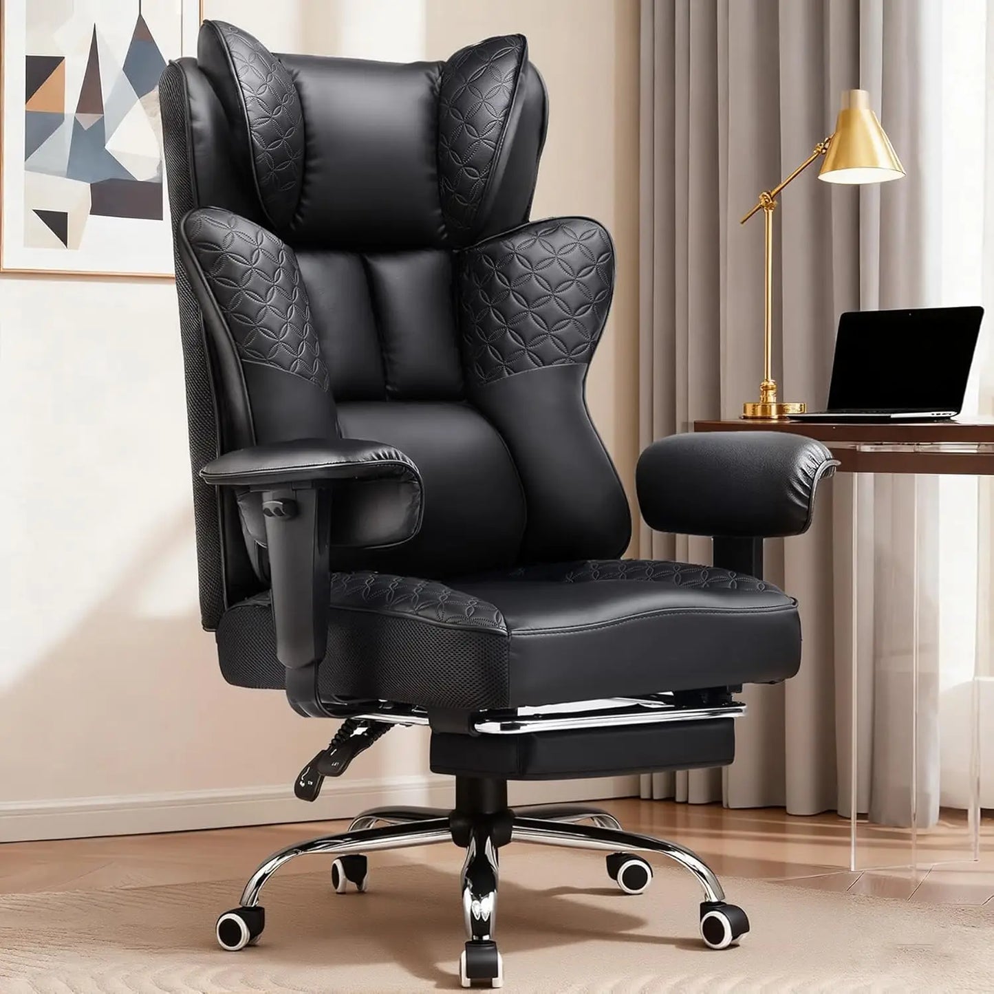 Ergonomic Gaming Chair with Footrest, 400LBS Capacity