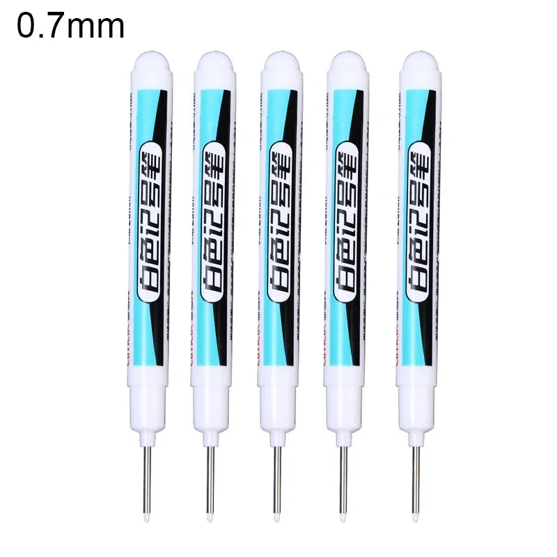 5/1Pcs Oily White Marker Pen Permanent, 0.7mm 1mm 2.5mm