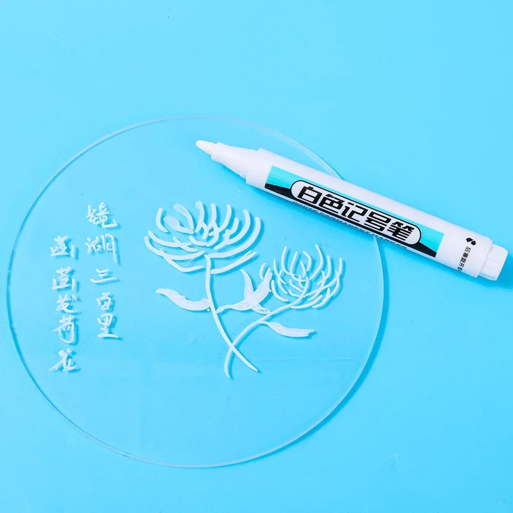 5/1Pcs Oily White Marker Pen Permanent, 0.7mm 1mm 2.5mm