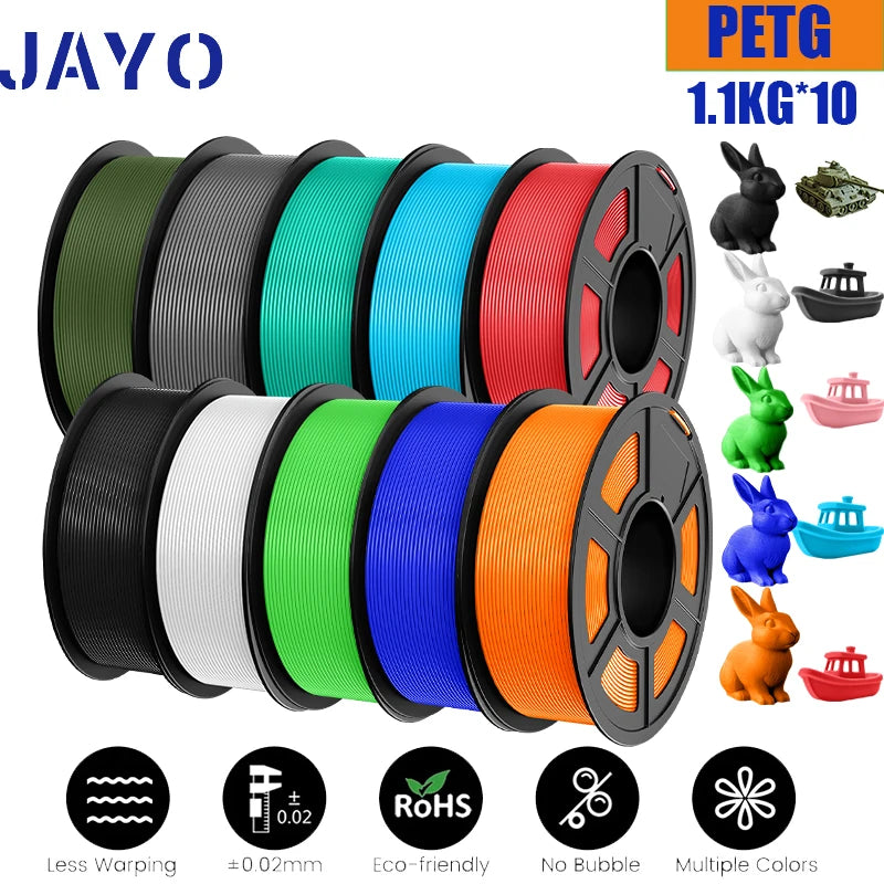 JAYO PETG/PLA PLUS/High Speed Matte PETG/PLA Filament 175mm 10 Rolls