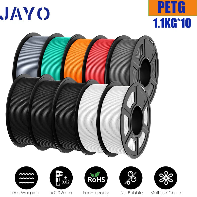 JAYO PETG/PLA PLUS/High Speed Matte PETG/PLA Filament 175mm 10 Rolls