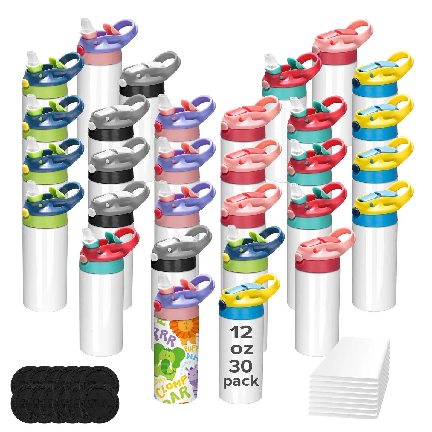 12/30 Pack 12oz Sublimation Kids Tumblers