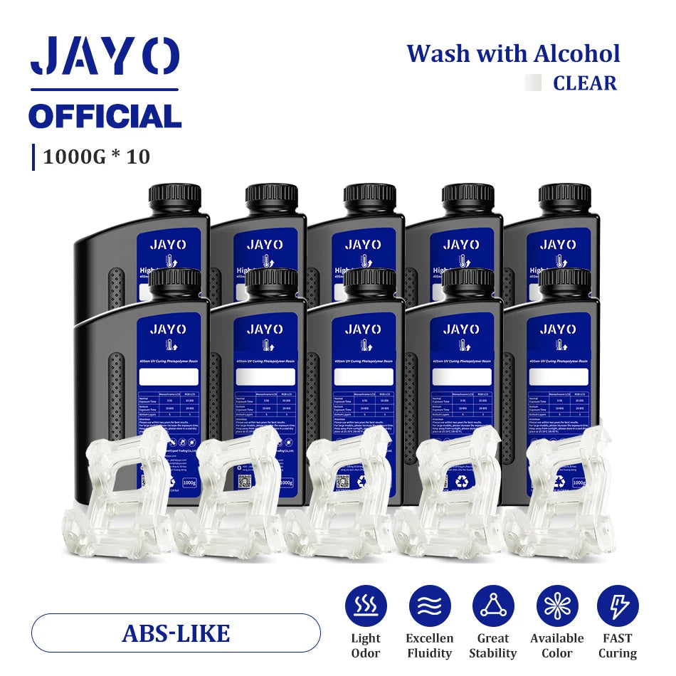 JAYO Standard/ABS-Like/PA-Like/High Temp/Though Resin 10KG 395-405nm for LCD/DLP 3D Printer