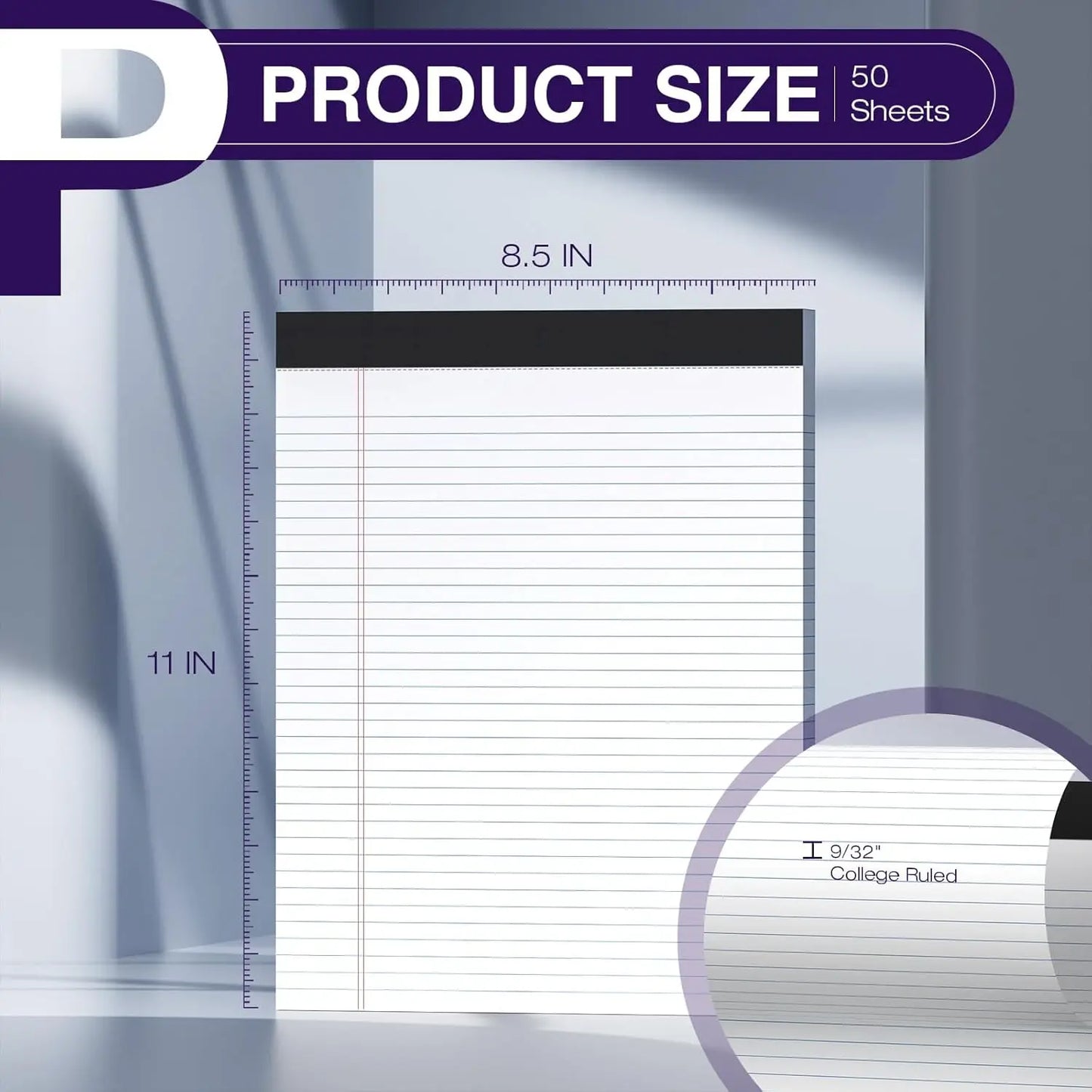 12-Pack Legal Pads 8.5x11 College Ruled 600 Sheets