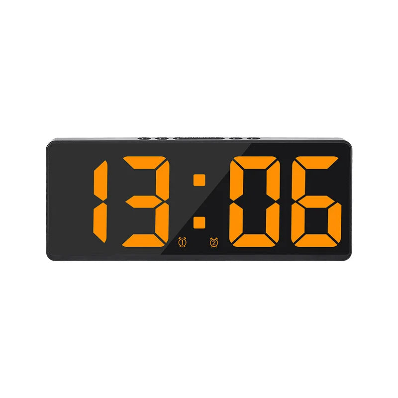 Acrylic/Mirror Digital Alarm Clock 12/24H Electronic LED Clock