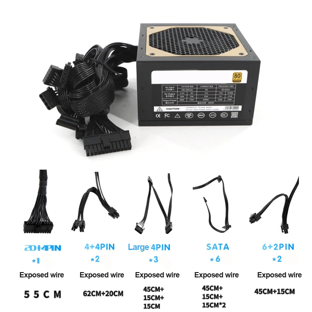 800W ATX Power Supply 110-264V PC Power Supply Module