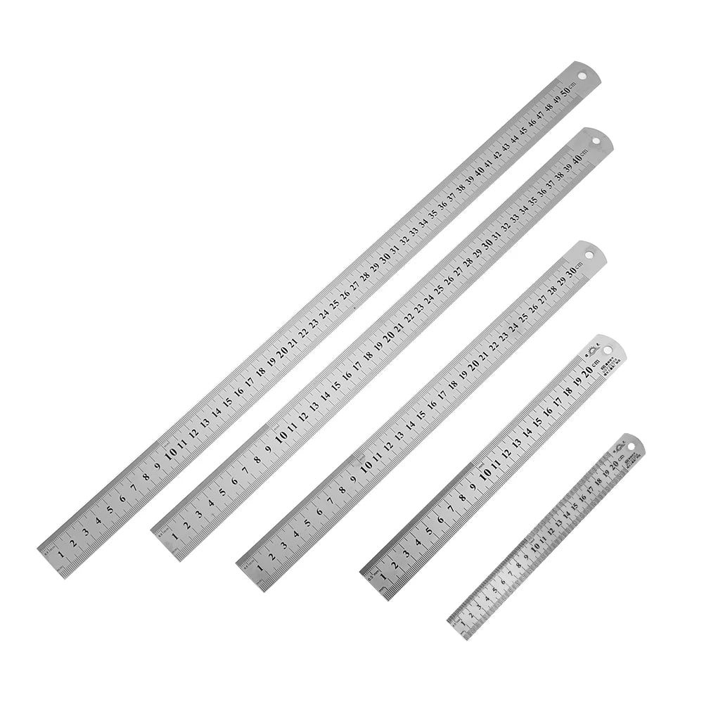 15cm/20cm/30cm/40cm/50cm Metal Ruler Stainless Steel Straight Ruler