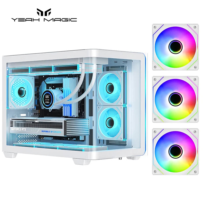 Yeah Magic BIFROST Desktop PC Case, Case Fan*3 Tempered Glass