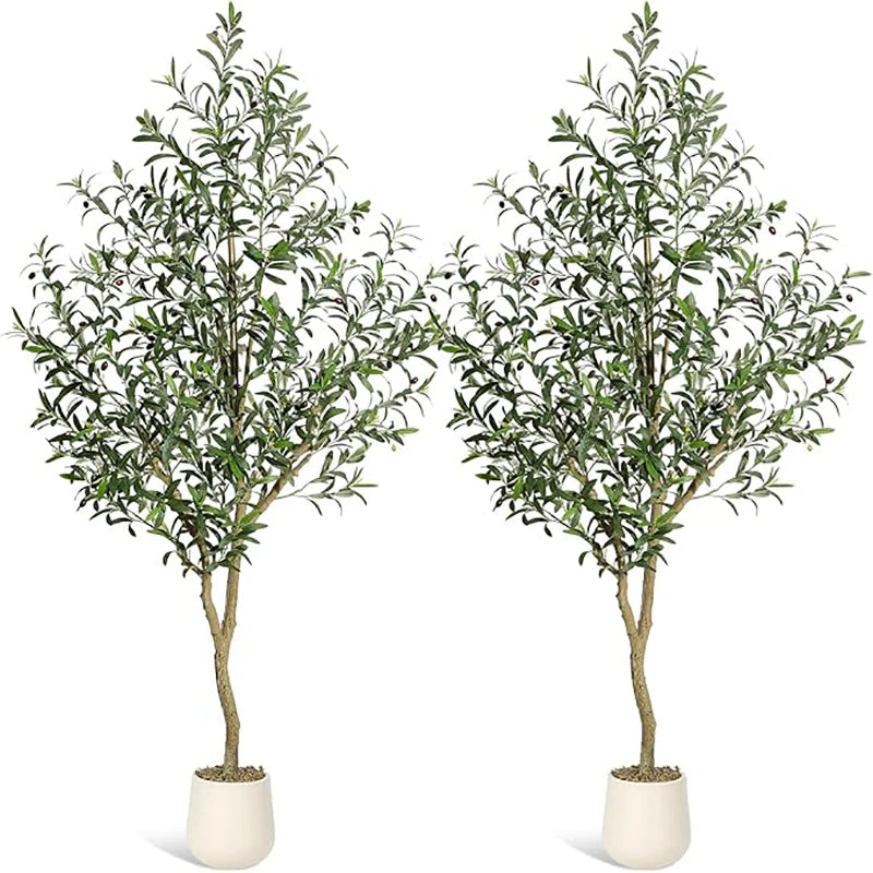 Olive Trees Artificial Indoor, 5-7ft Tall Faux Silk Plant