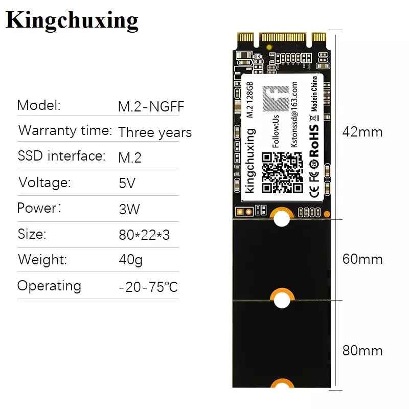 Kingchuxing SSD M2 Sata M.2 NGFF Solid State Drive 1TB 512GB 256GB