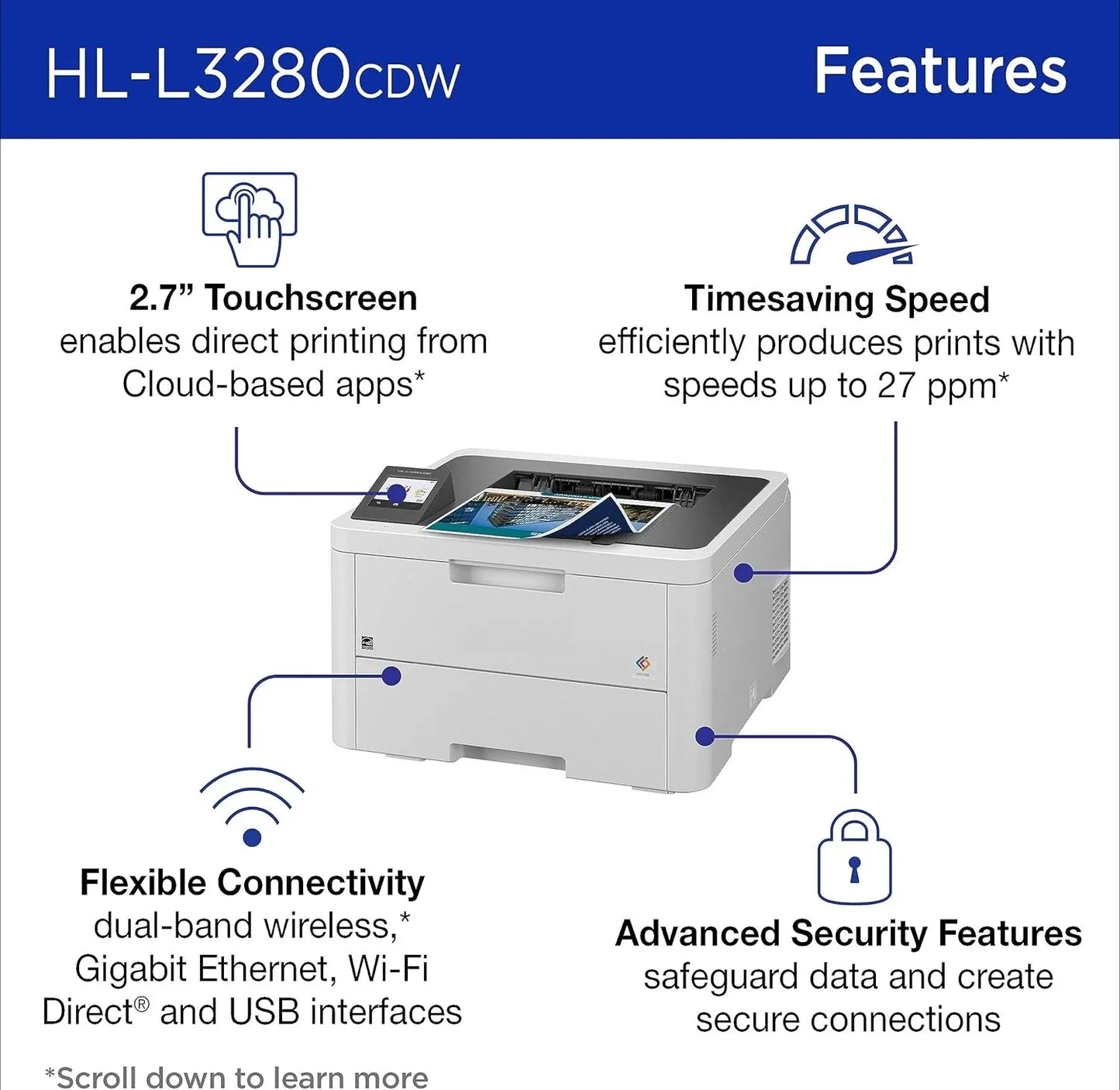 HLL3280CDW Wireless Compact Digital Color Printer