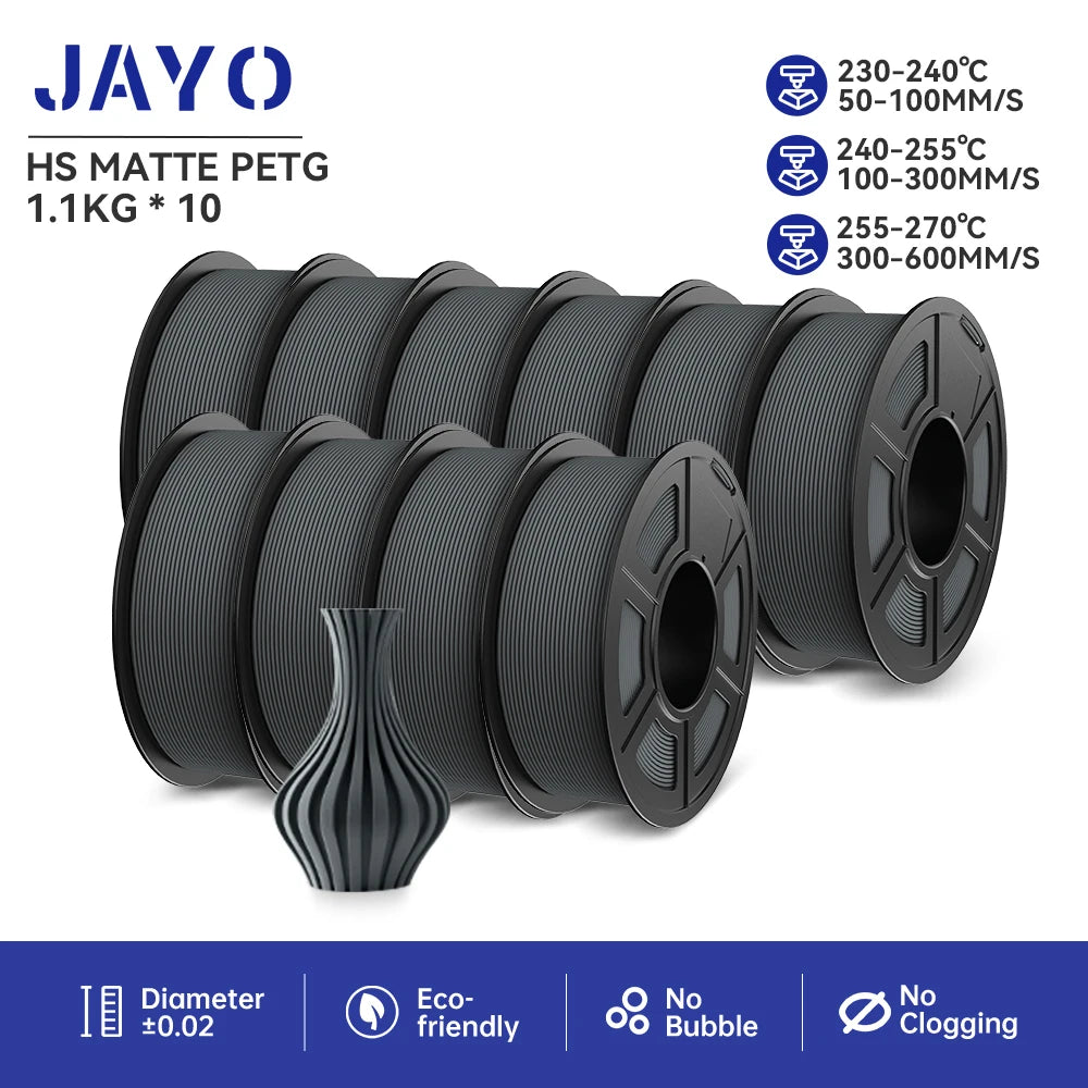 JAYO PETG/PLA PLUS/High Speed Matte PETG/PLA Filament 175mm 10 Rolls