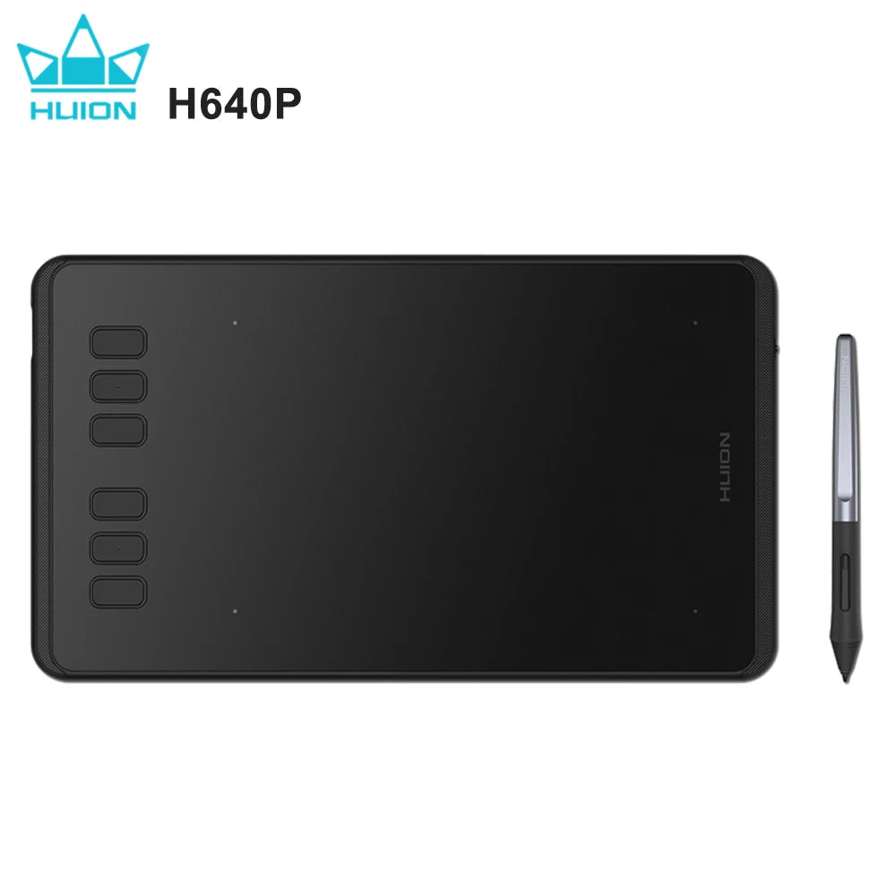 HUION H640P 6x4 inch Graphic Drawing Pen Tablet 6 Press Keys