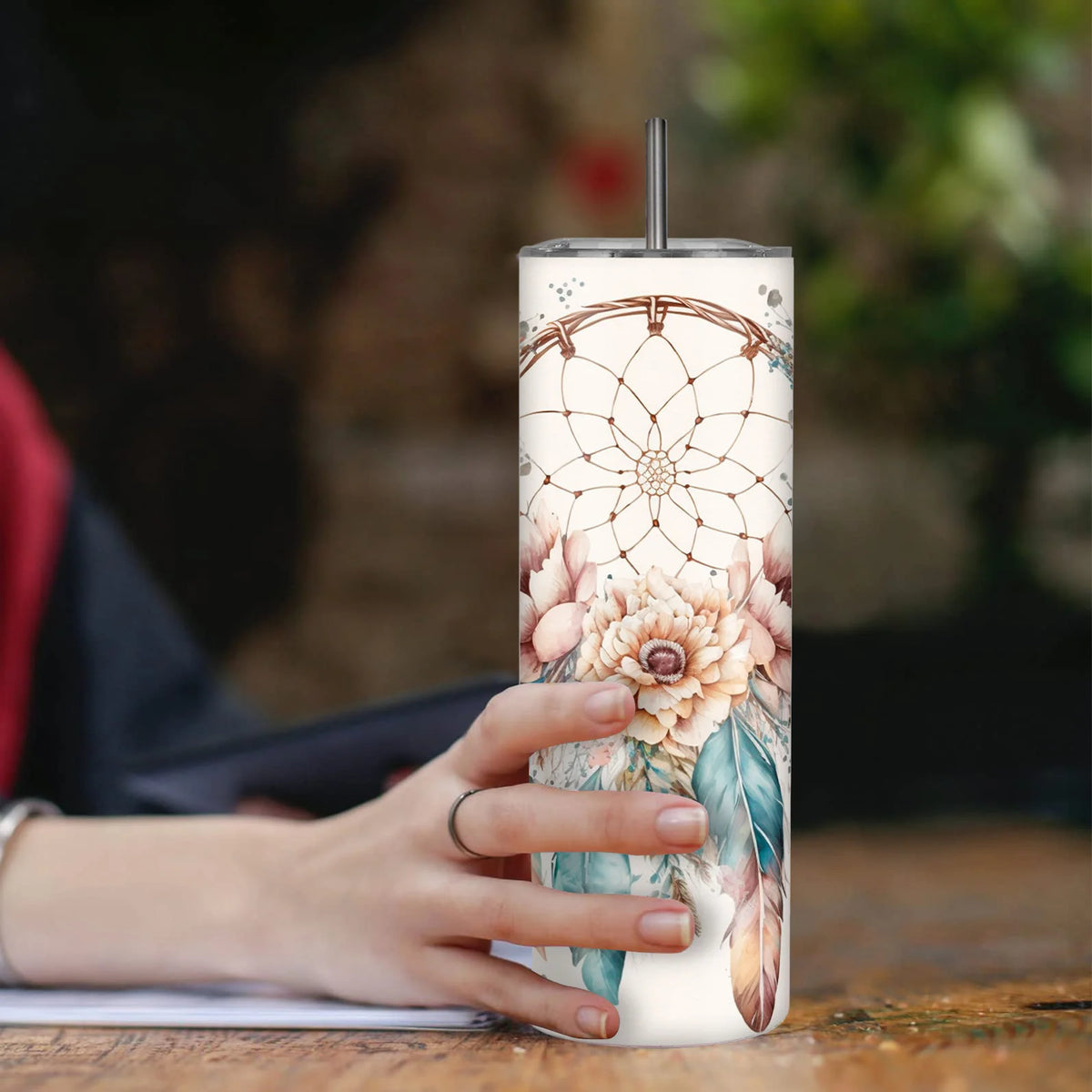 Dreamcatcher Boho Feathers & Flowers 20oz Tumbler - Stainless Steel