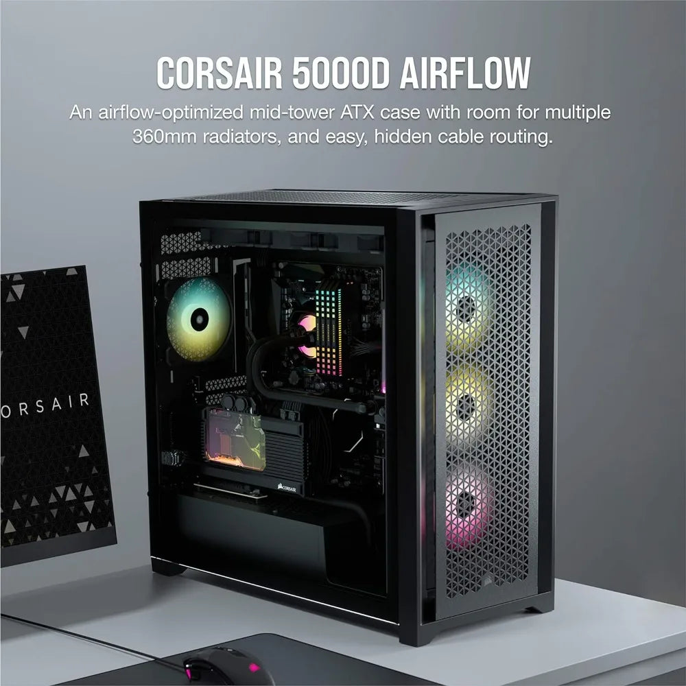 5000D Airflow Tempered Glass Mid-Tower ATX PC Case