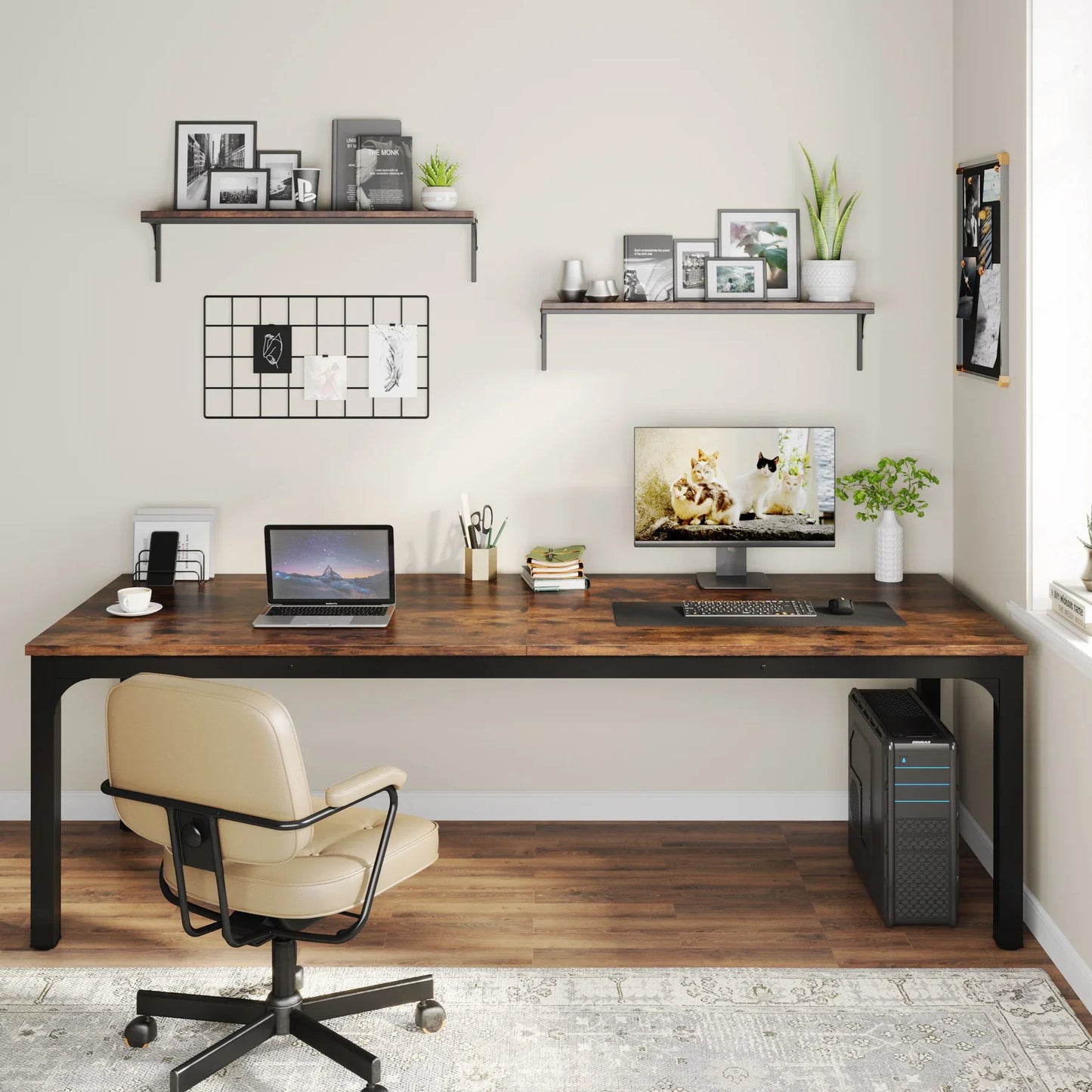 Tribesigns 78.7 Inches Extra Long Computer Desk, 2 Person Desk