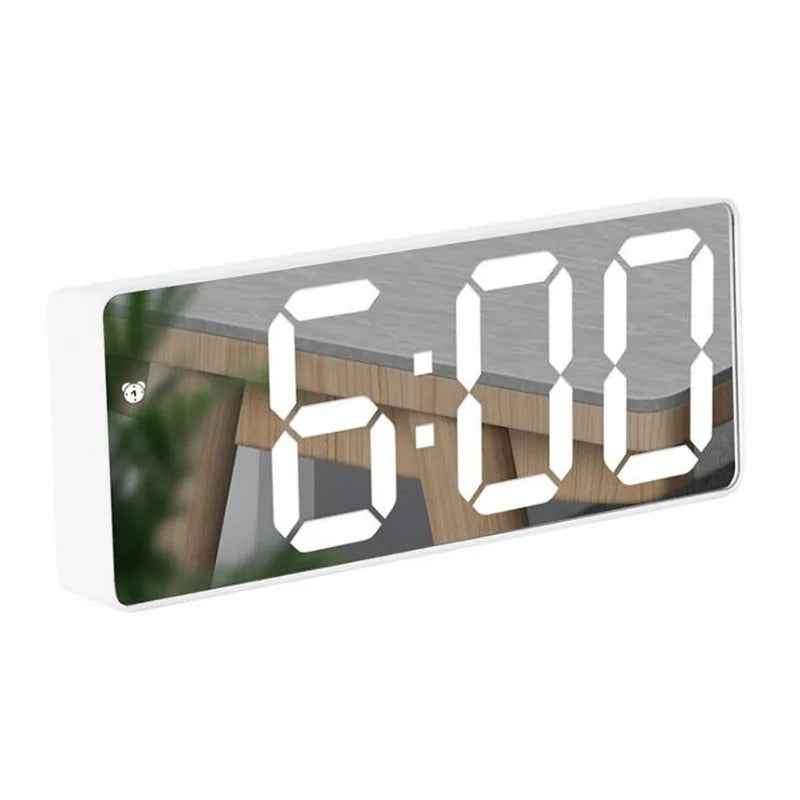 Acrylic/Mirror Digital Alarm Clock 12/24H Electronic LED Clock