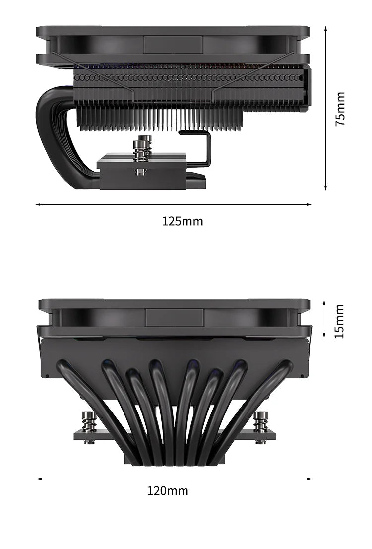 TE-75 ARGB CPU Cooler, 75mm Low Profile , 5V 3Pin Addressable RGB