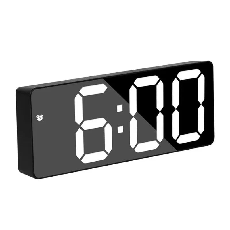Acrylic/Mirror Digital Alarm Clock 12/24H Electronic LED Clock