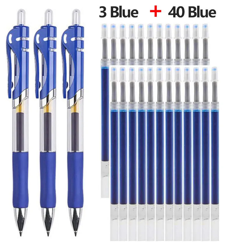 43 PCS Gel Pens & Refills Set Black/red/blue ink 0.5 mm
