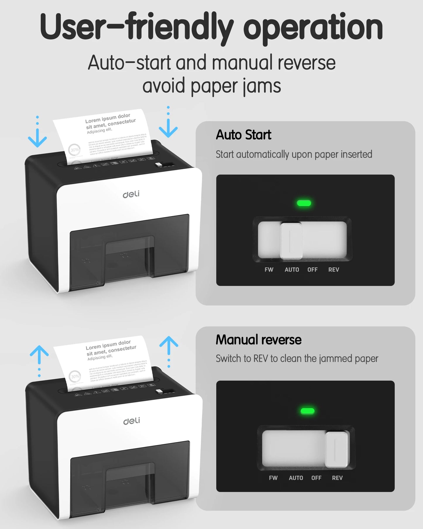 Deli 8-Sheet Paper Shredder Home Office Use Shredder, 0.7 Gallon Bin