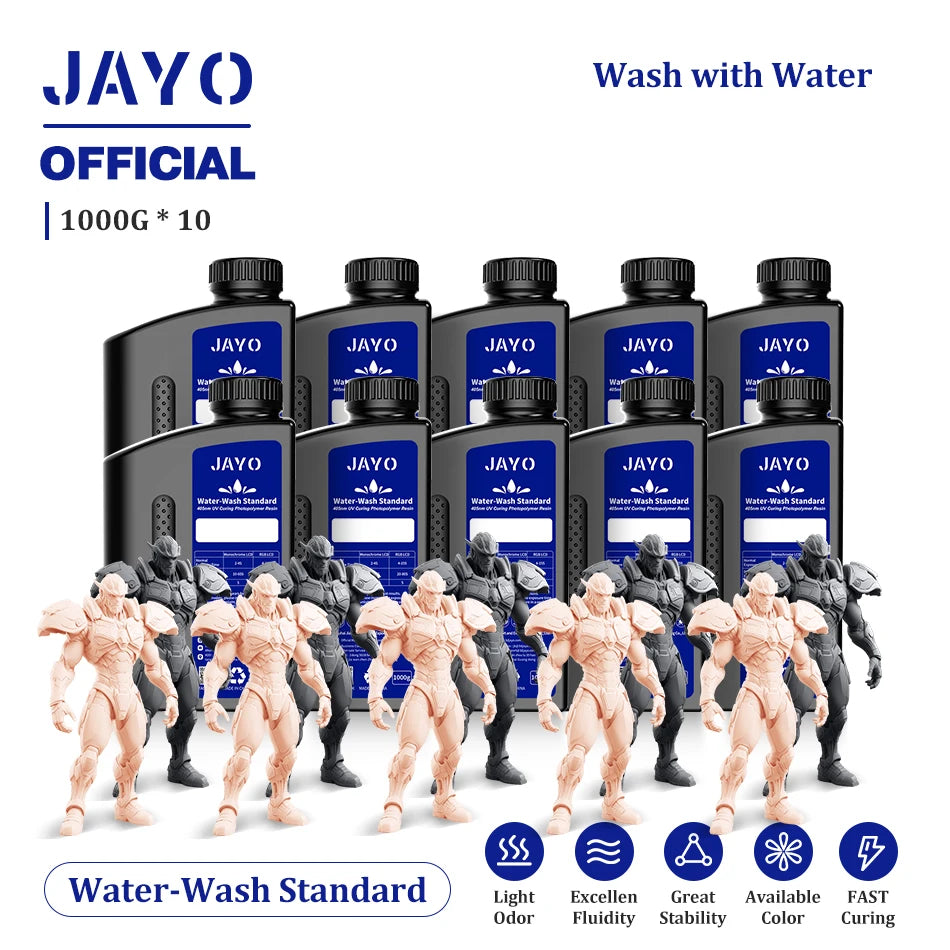 JAYO Water Wash  405nm UV Resin 10kg ABS Like 3D Printer Resin 405nm UV Standard Rapid Photopolymer Resin for LCD/DLP/SLA