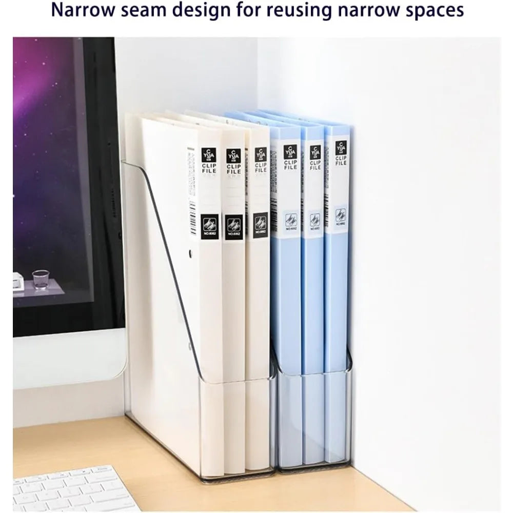 4-Piece Clear Acrylic File and Magazine Storage Rack