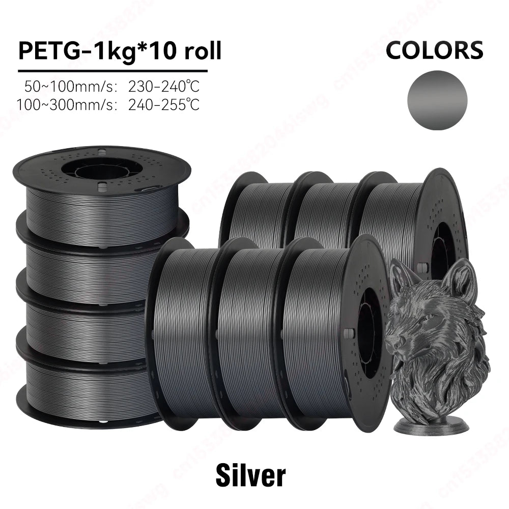 KINGROON 22LBS PETG filament 3D Printer Filament 5/10 Rolls 1KG