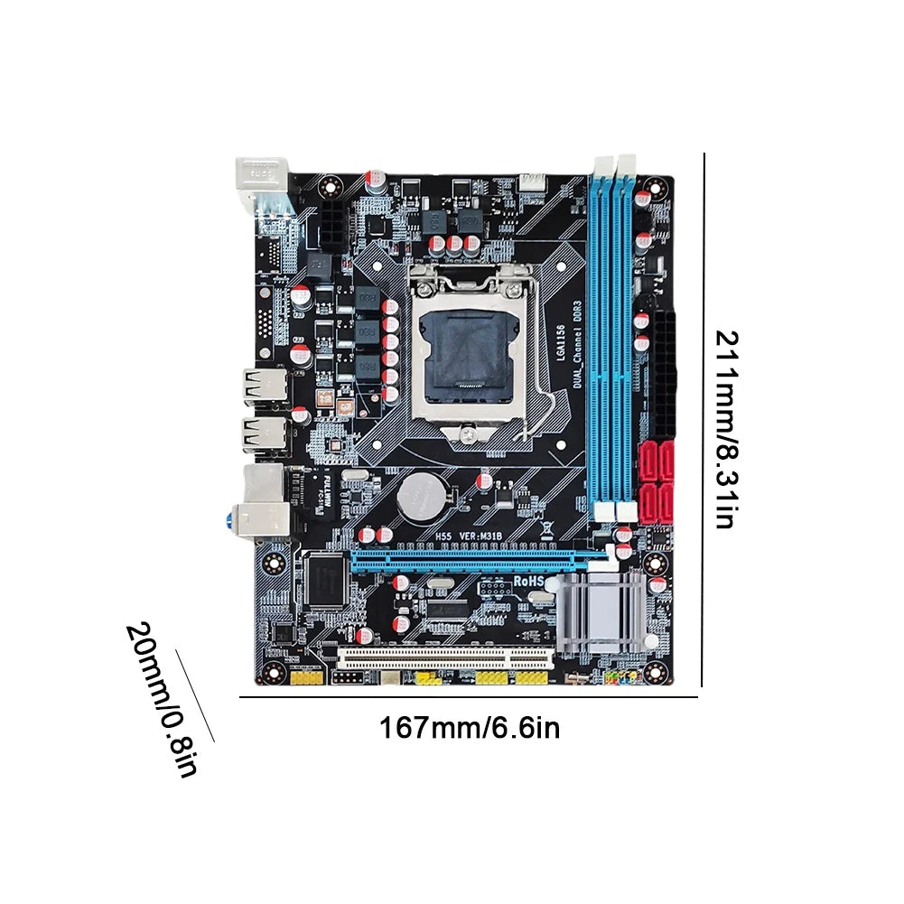 Computer Motherboard combo kit LGA 1156 CPU DDR3 16GB 1600MHz Memory PC Mainboard