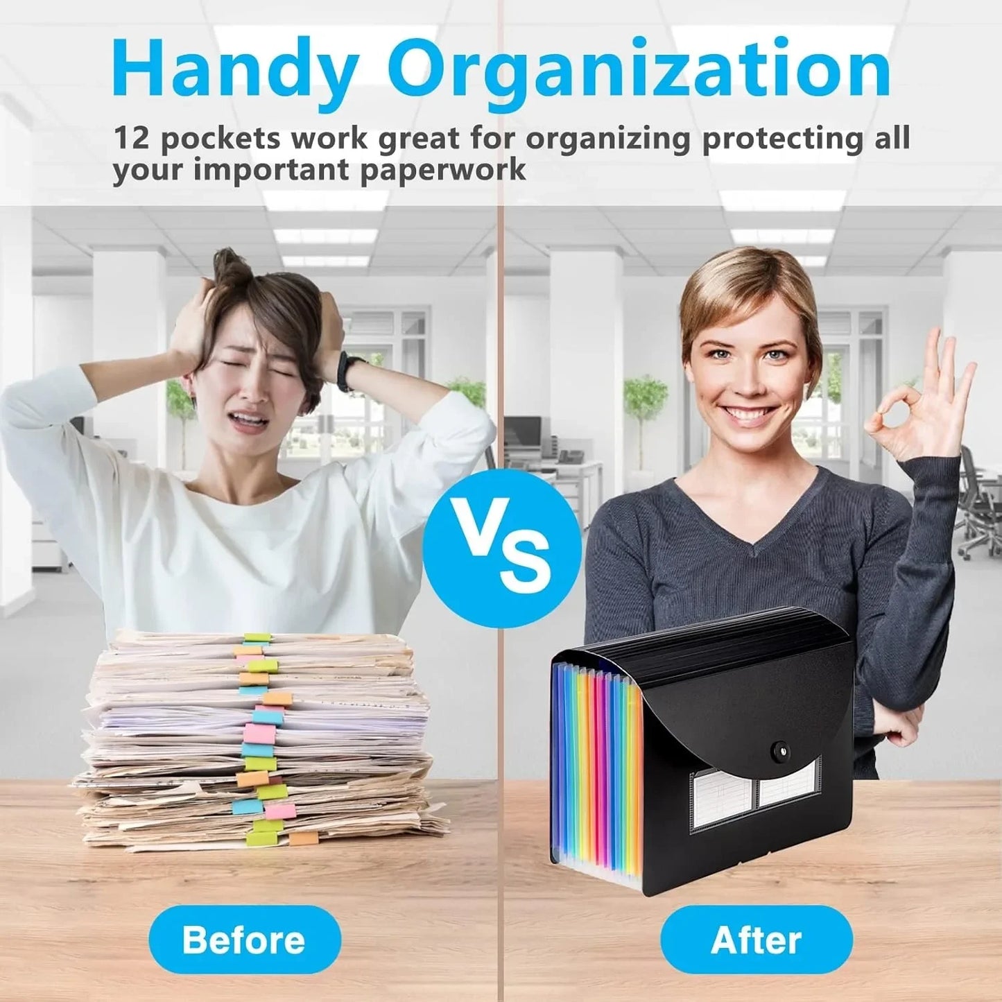 Organ Organizer, 12 Pocket Expandable File Folder