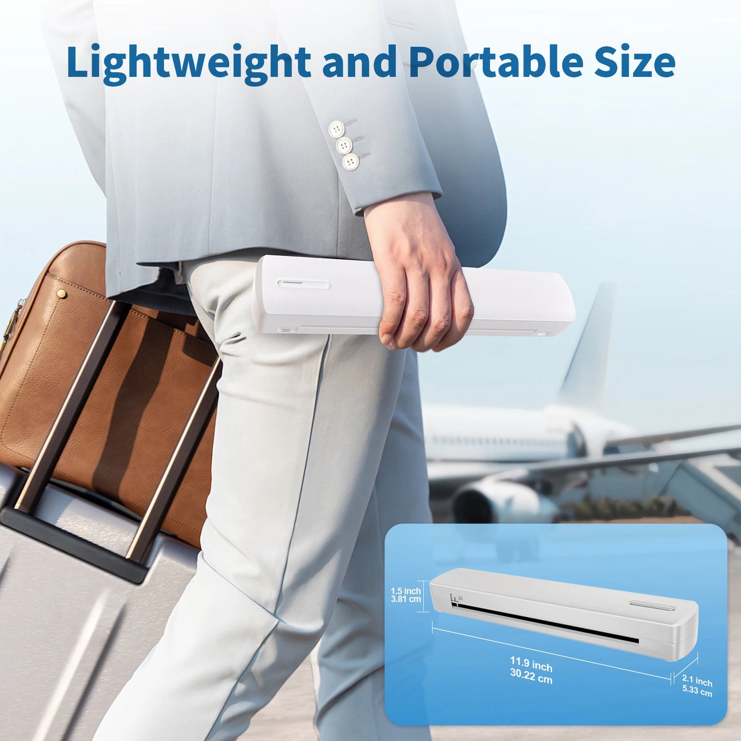 Portable A4 Thermal Printer Inkless Wireless 300DPI 1500mAh BT USB Type-C