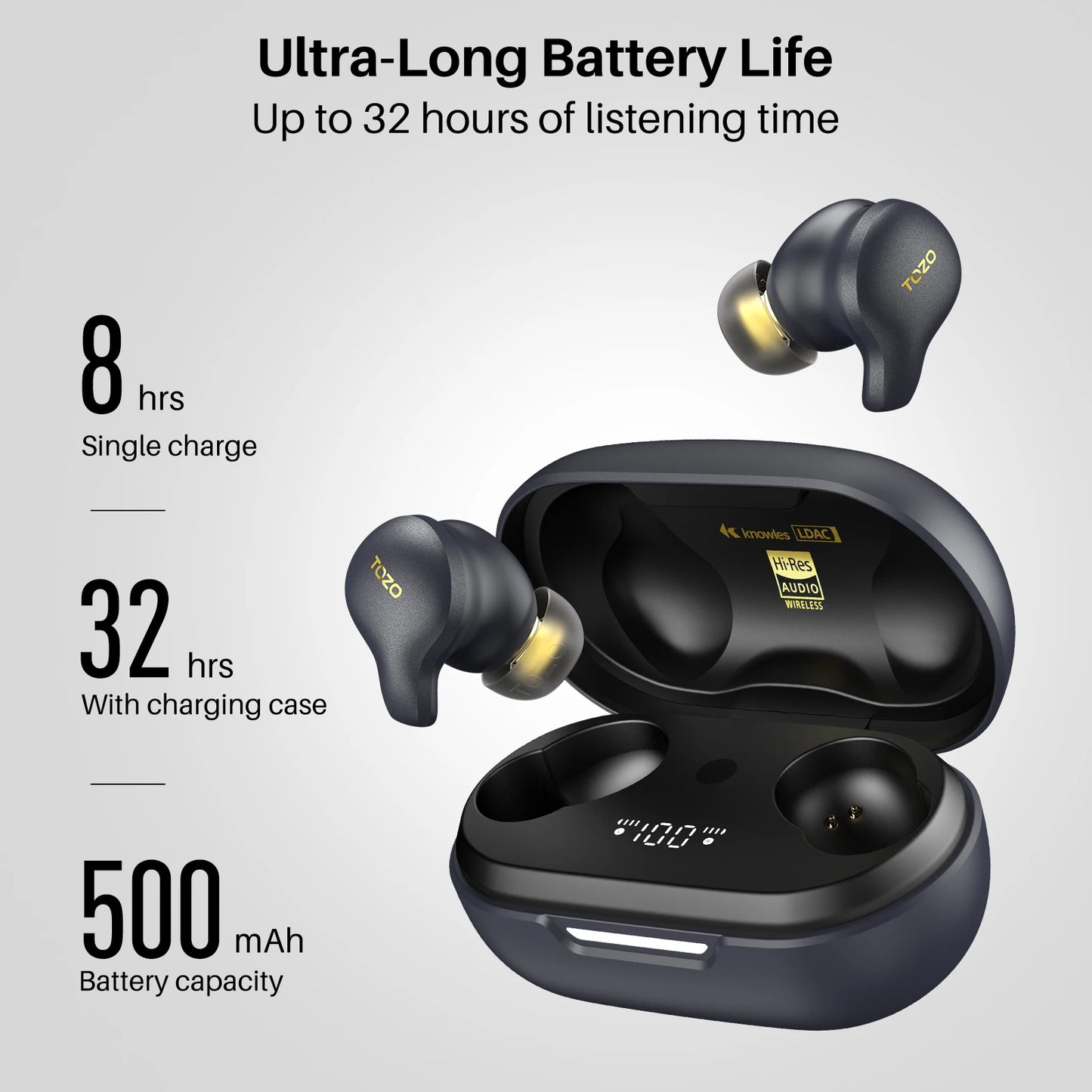 TOZO Golden X1 Wireless Earbuds LDAC & Hi-Res Audio Noise Cancellation