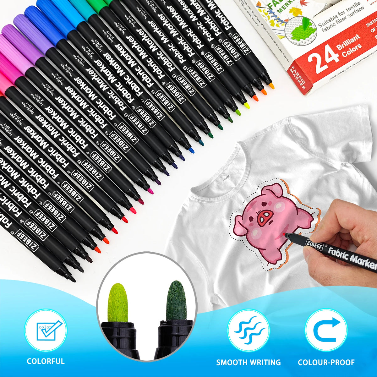 Fabric Markers Pens, Permanent No Bleed Markers